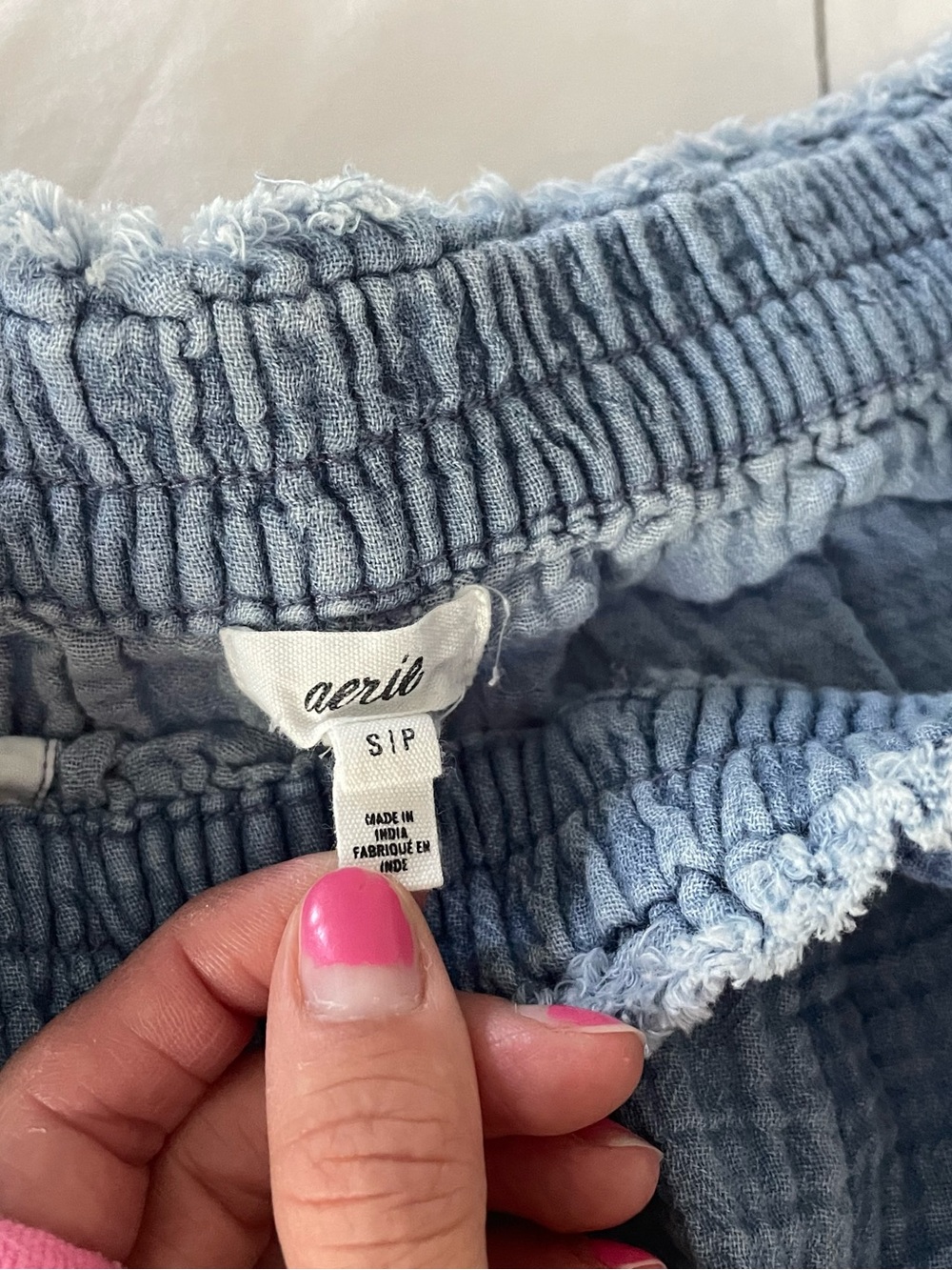 Aerie Gauzy High Waisted Short In Blue - Picture 4 of 5